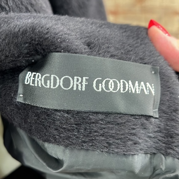 CINZIA ROCCA Black 4 Button Front Baby Llama Wool Over Top Coat Size 12 - Picture 12 of 16